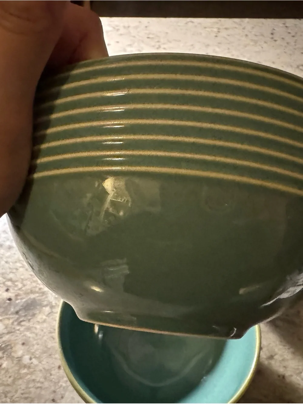 Corona Celedon Ceramic Bowls in Teal Green